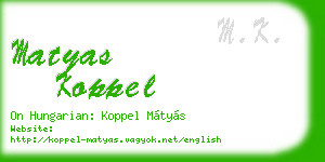 matyas koppel business card